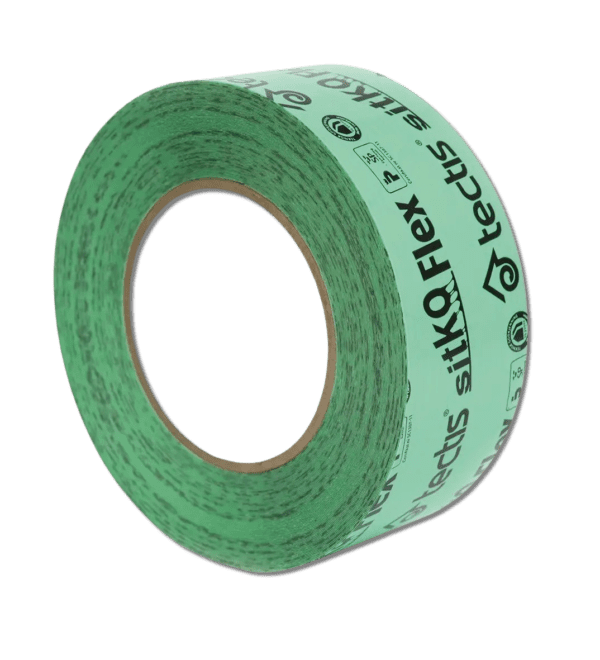 Sitko Flex 75 mm åldersbeständig tejp till fuktsäkra installationer av krypgrundsisolering.