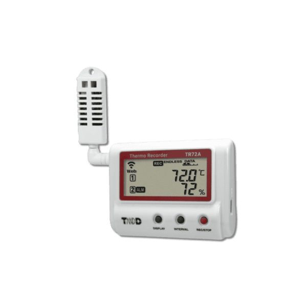 Tandd TR72A temperatur och fuktlogger för att identifiera fuktrisk.